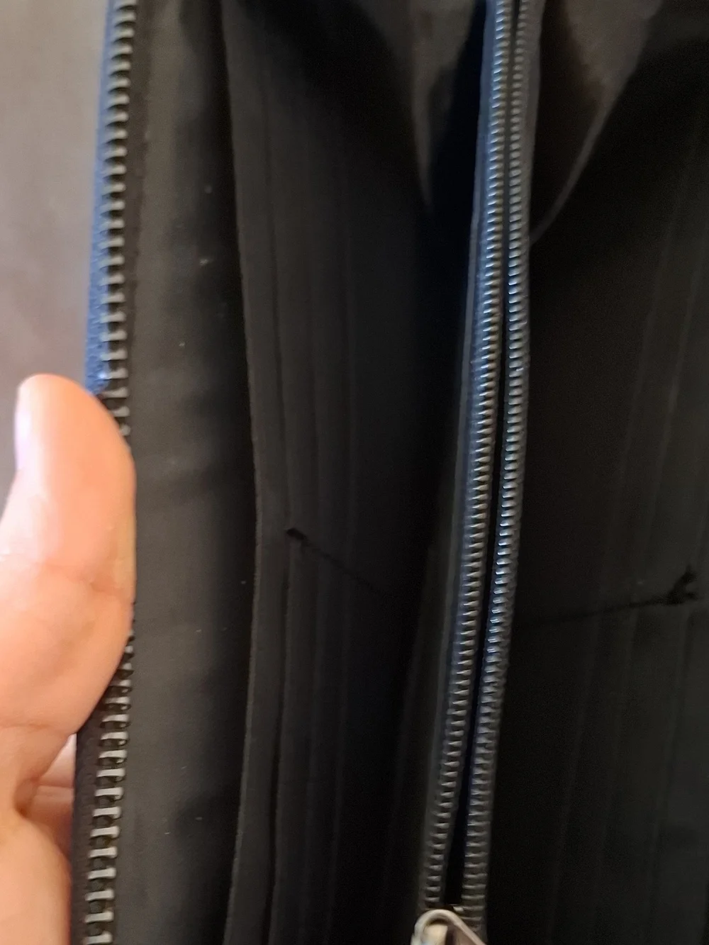 Black Zip Wallet with Interior Card Slots